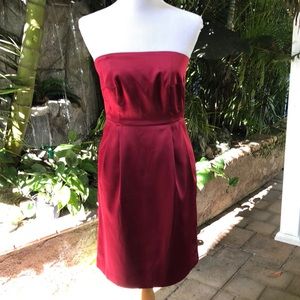 Beautiful ruby red strapless dress